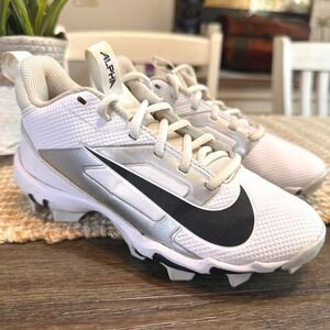 Nike Alpha Menace 4 Shark Football VG FQ4012-100 White Silver Cleats - Y2